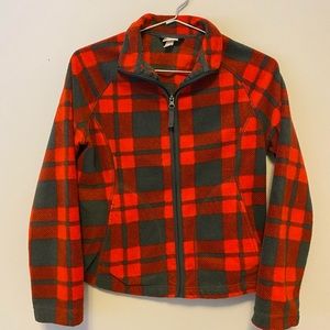 Merona women’s fleece jacket in red and gray size xs